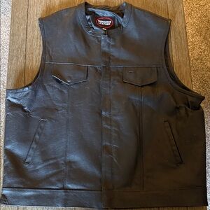 Genuine Leather Men's Classic Black Vest